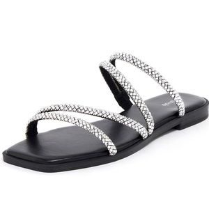 Woman’s rhinestone flat sandal